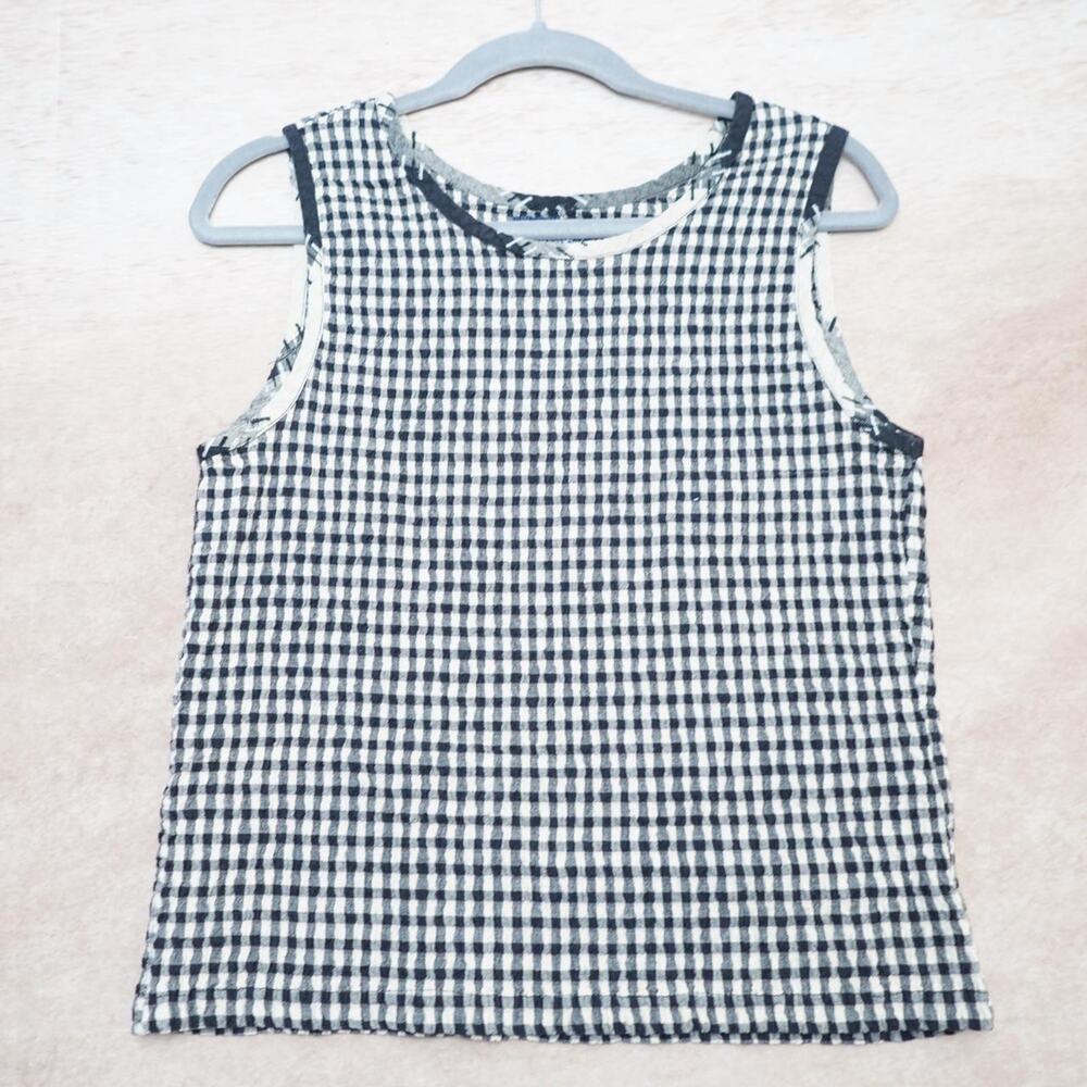 Angelique Gingham Tank Black White L